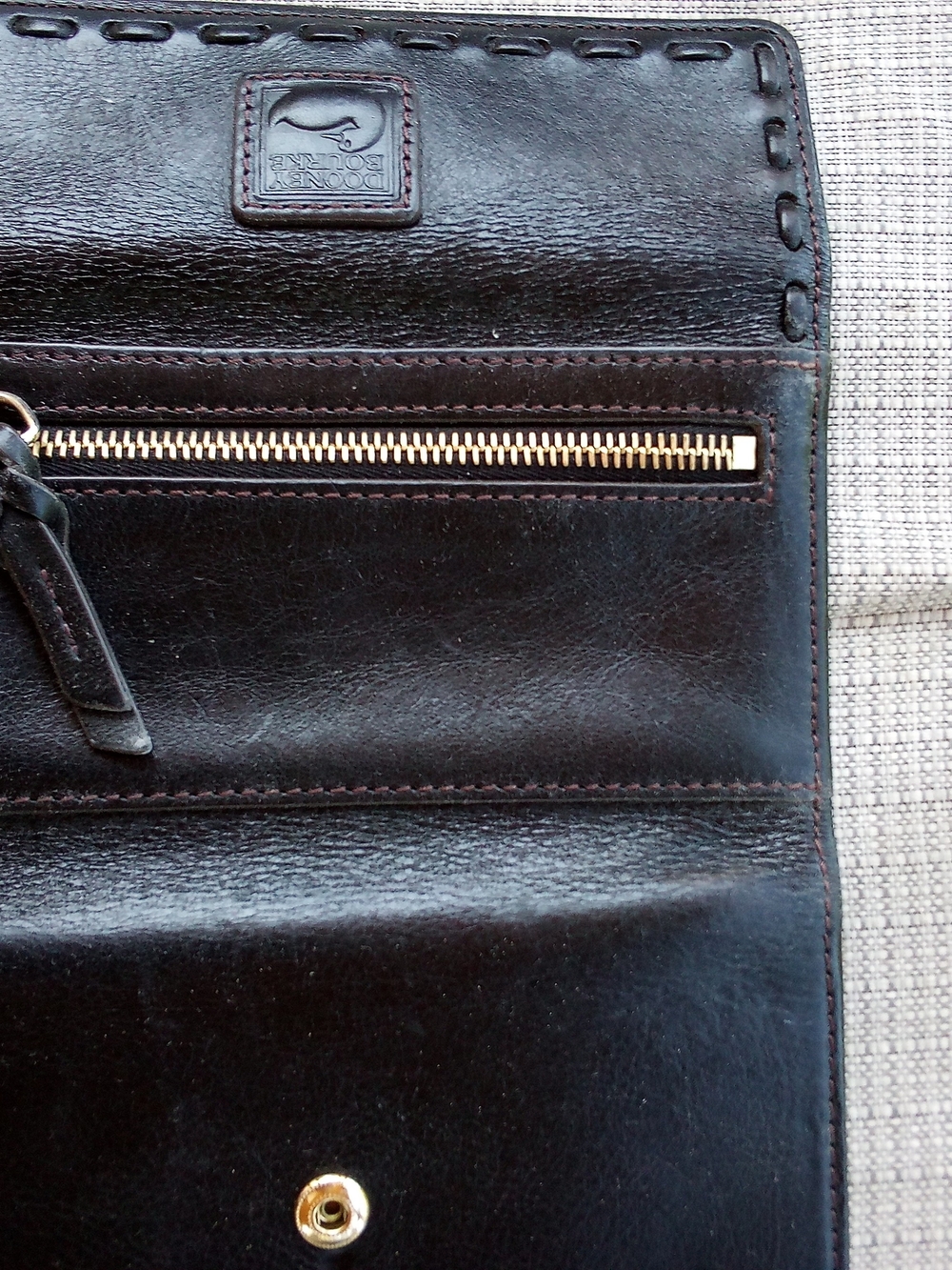 Dooney & Bourke Black Leather Wallet & Checkbook Cover - Picture 2 of 4